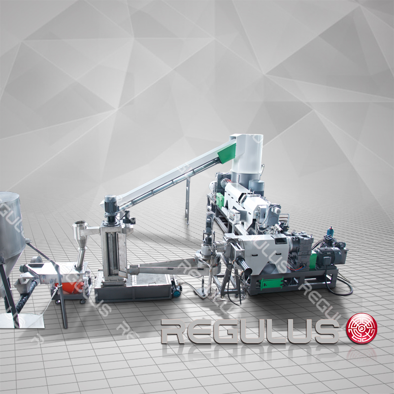 Two stages cutter compactor plastic recycling machine